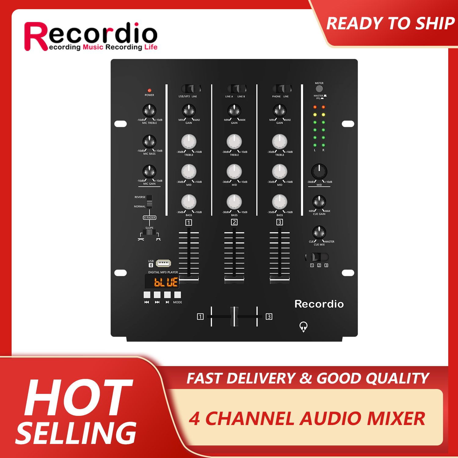 Audio Mixer 4 Channel - GAX-DM4 OEM profesional Audio Stereo Mixer