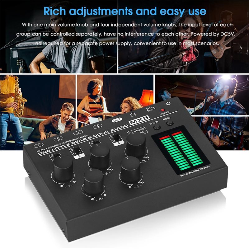 B67C untuk Douk Audio MX5 Mixe - Audio Mixer 4 Channel ulasan dan harga