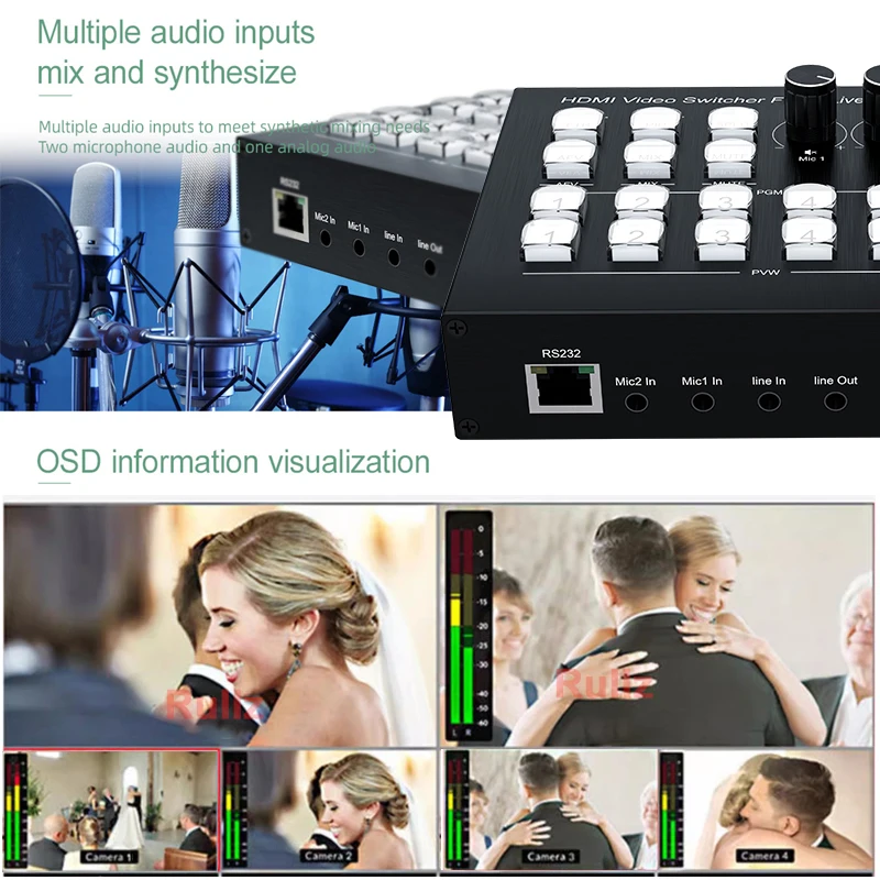 Mixer Video HDMI 4 Saluran 108 - Audio Mixer 4 Channel ulasan dan harga