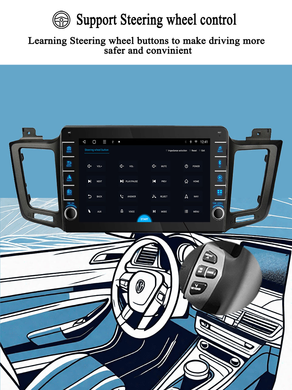 Untuk Toyota RAV4 2012 - 2018  - Audio Music To Text ulasan dan harga
