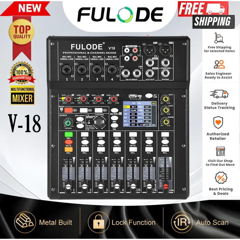 Fuluode 4/8-Channel Mixing Con - Audio Mixer 4 Channel ulasan dan harga
