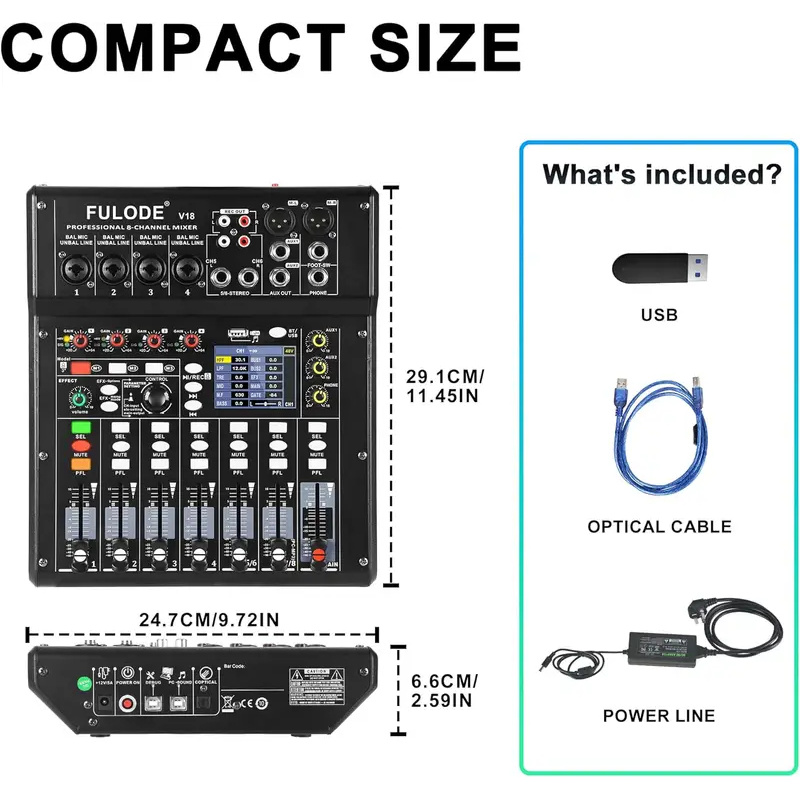 Fuluode 4/8-Channel Mixing Con - Audio Mixer 4 Channel ulasan dan harga