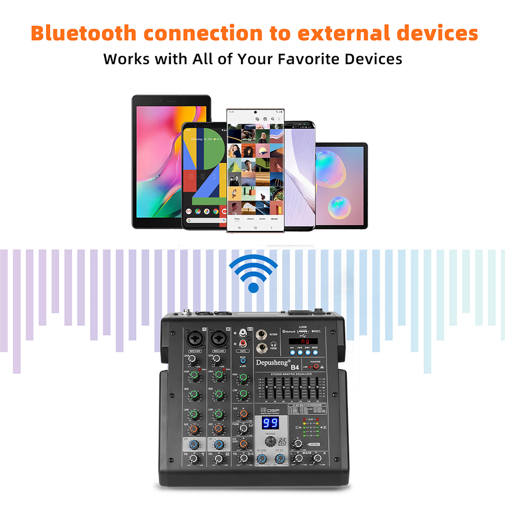 Antarmuka Audio Mixer Audio 4  - Audio Mixer 4 Channel ulasan dan harga