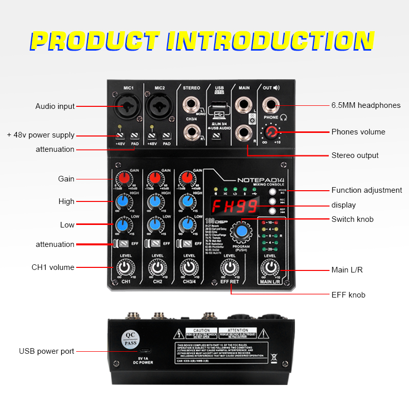 AD14 Mixer Audio Profesional S - Audio Mixer 4 Channel ulasan dan harga